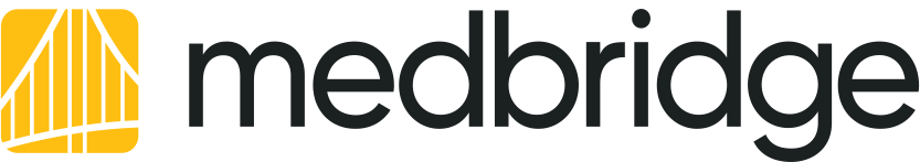 Medbridge logo with a yellow and white abstract design on the left and "medbridge" in bold black lowercase on the right.